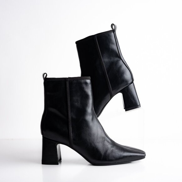 Zara Womens Heeled Ankle Boots Pointed Toe US 7.5 EU 38 Black 3112/510 NWT - Picture 2 of 8